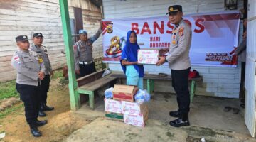 Bansos HUT Bhayangkara Ke-80, Polsek Simpang Jernih Hadir untuk Masyarakat