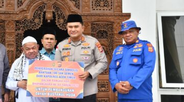 Bakti Religi HUT Bhayangkara Ke-80, Polres Aceh Timur Serahkan 100 Sak Semen untuk Dayah Abu Paya Pasi
