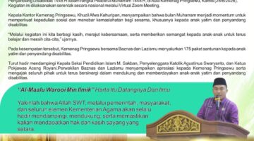 Peaceful Muharram 1448 H, Kemenag Pringsewu Salurkan 175 Paket Santunan Untuk Yatim dan Disabilitas